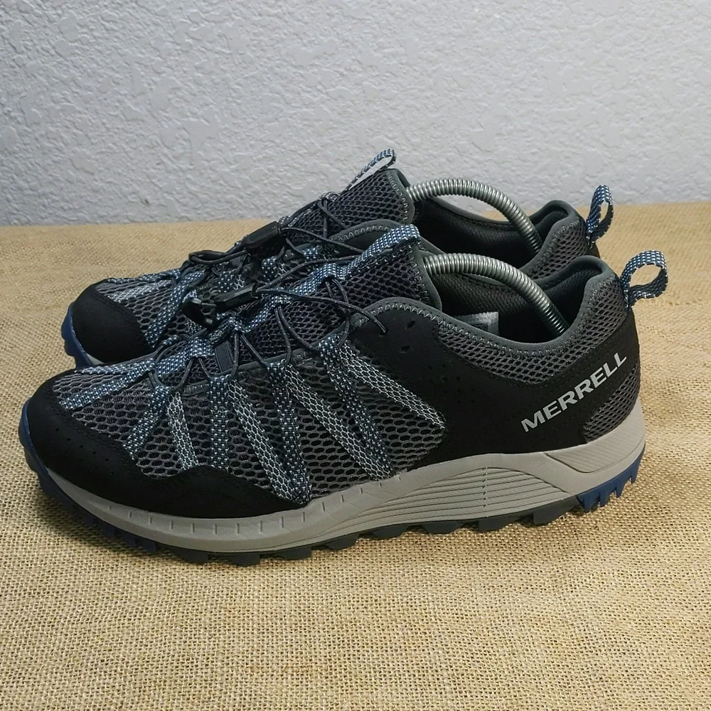 Merrell Wildwood Aerosport Men's Water Shoes Sz 10.5, Grey/Blue/Black - Picture 4 of 7